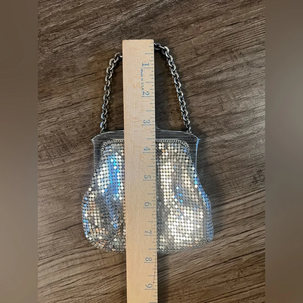 Whiting and Davis Chain Mesh Purse Vintage‎ Silver Small 40’s Castle Core - Picture 5 of 8